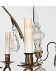 Circa 1900 crystal eight light chandelier