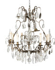 Circa 1900 crystal eight light chandelier