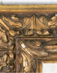 Antique French Eglomise Mirror with Gilded Leaves Frame