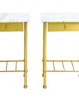 Brass and Marble Side Tables