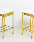 Brass and Marble Side Tables