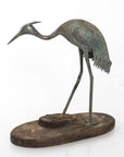 Early 19th Century Antique Bronze Crane Ornament