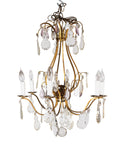 Late 19th Century French Scrolled Brass Chandelier