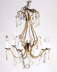 Late 19th Century French Scrolled Brass Chandelier