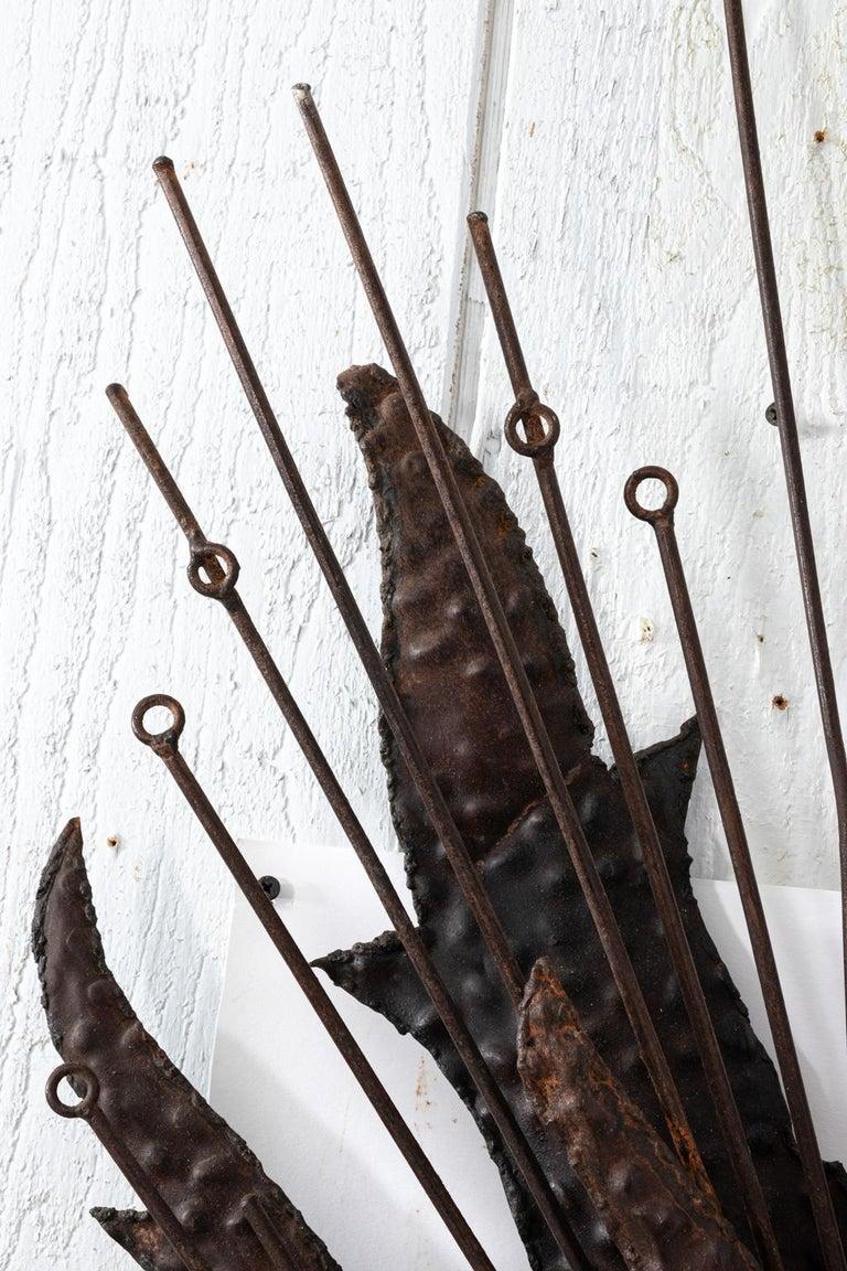 Vintage Hammered Iron Starburst Mirror