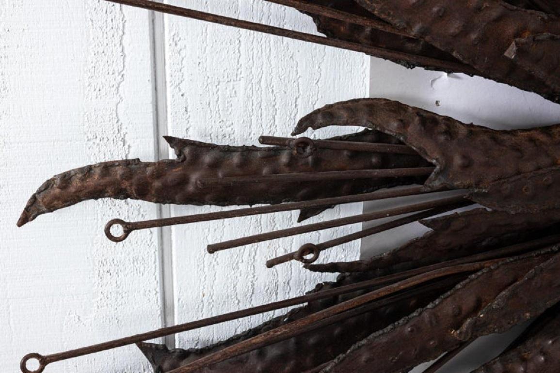 Vintage Hammered Iron Starburst Mirror