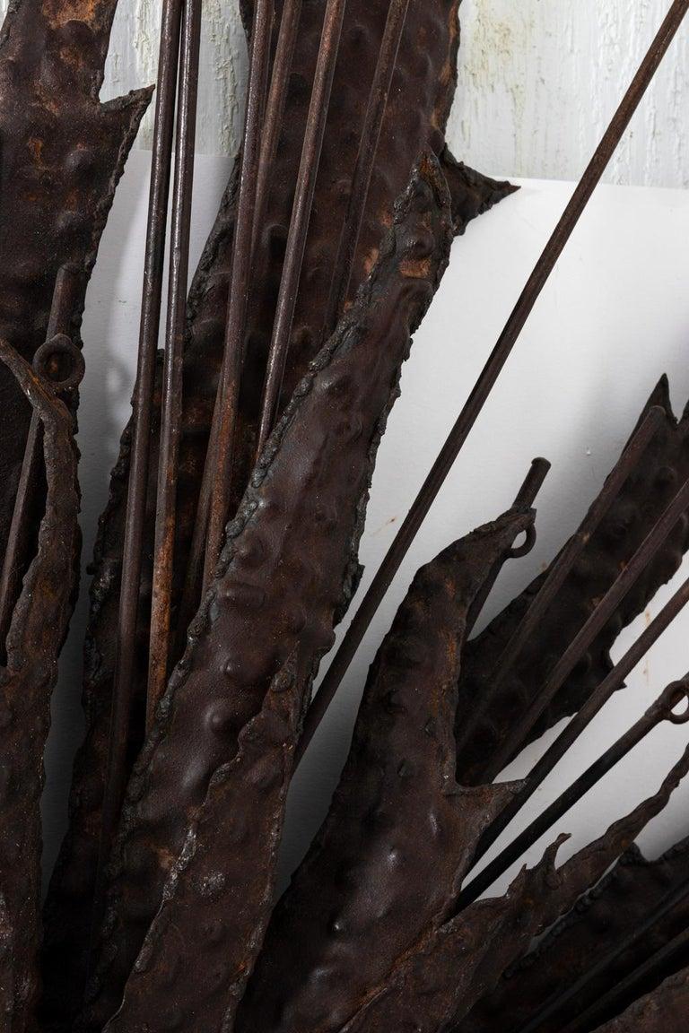 Vintage Hammered Iron Starburst Mirror
