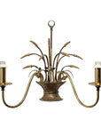 English Country Flower Basket Brass Two-Light Sconces