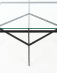 Vintage Iron and Glass Diamond Coffee Table