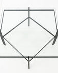 Vintage Iron and Glass Diamond Coffee Table