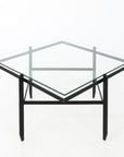 Vintage Iron and Glass Diamond Coffee Table