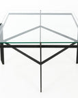 Vintage Iron and Glass Diamond Coffee Table