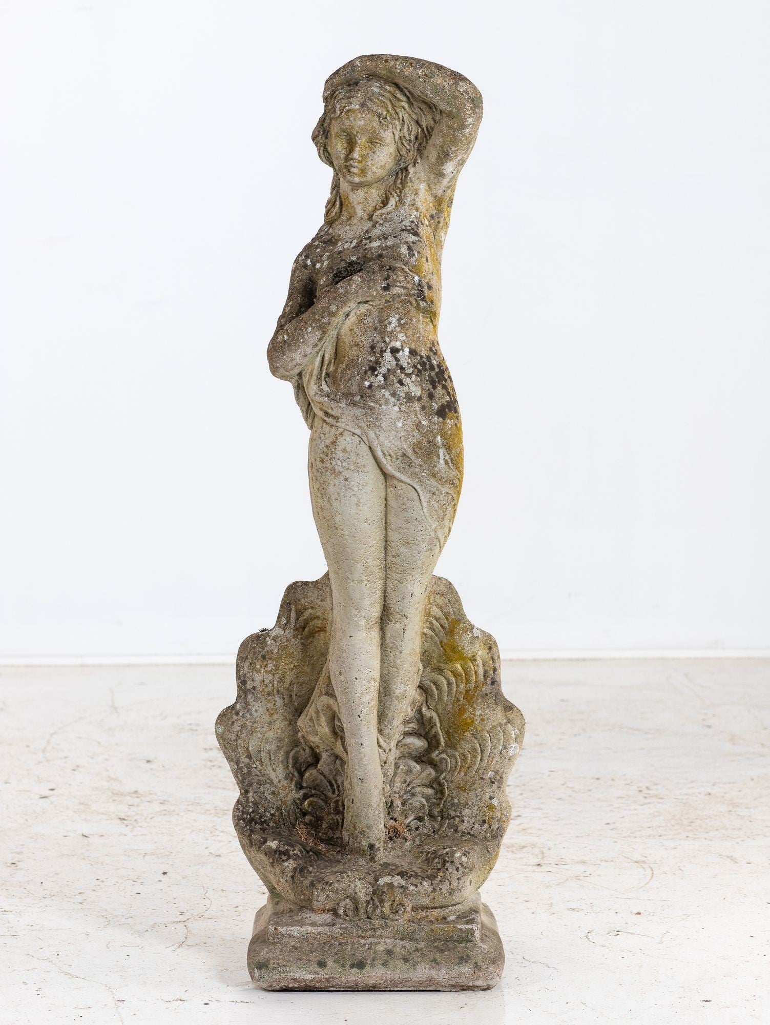 Composite Stone Figure of Venus Emerging from a Shell, England Mid 20th C.