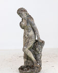 Composite Stone Weathered Garden Statue of Maiden or Goddess, England Mid 20th C.