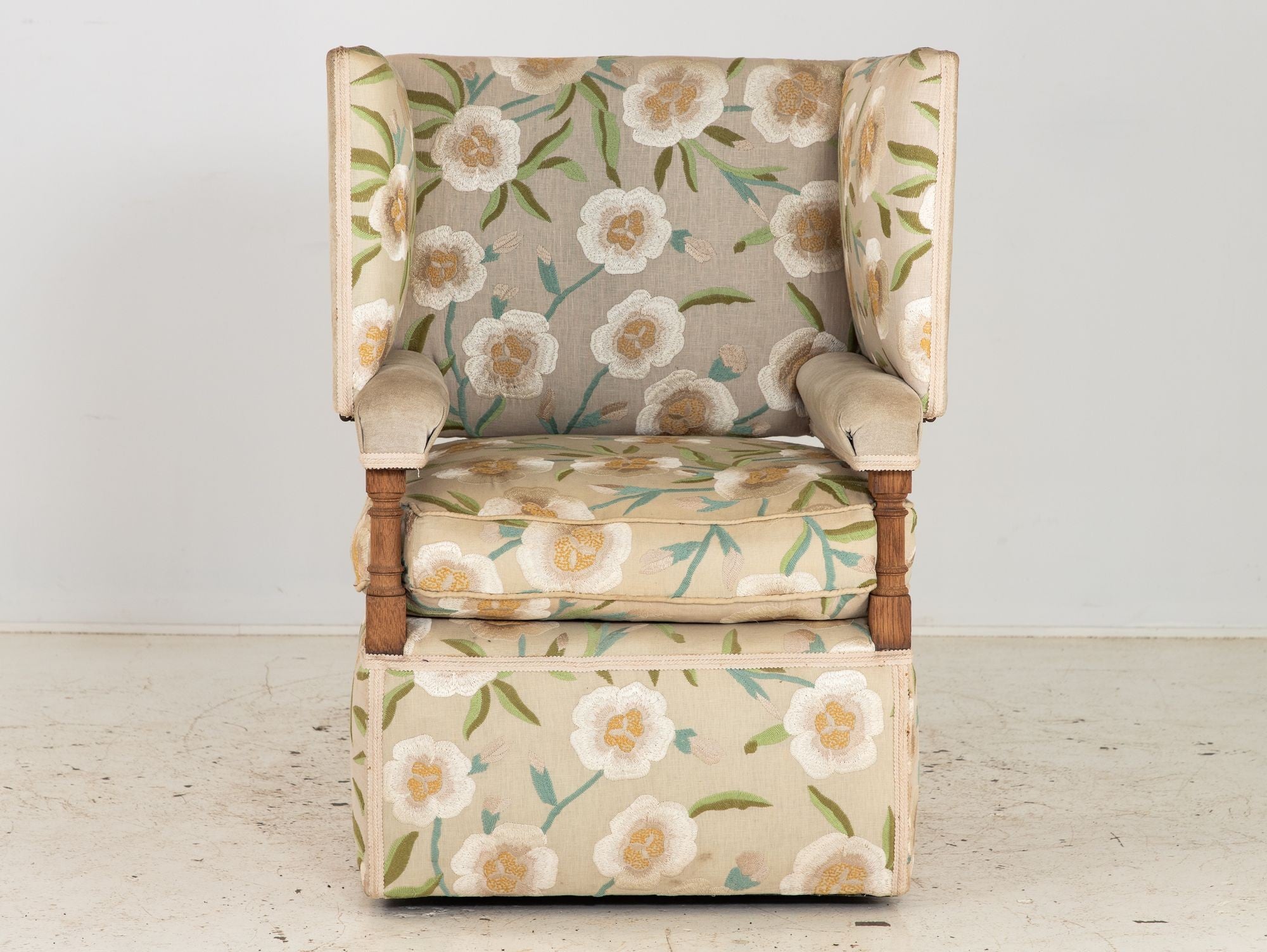 Upholstered Knowle Style Armchair, England Early 20th C.