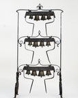 Wrought Iron Latten Bell Stand, Three Tier, English Late 19th C.