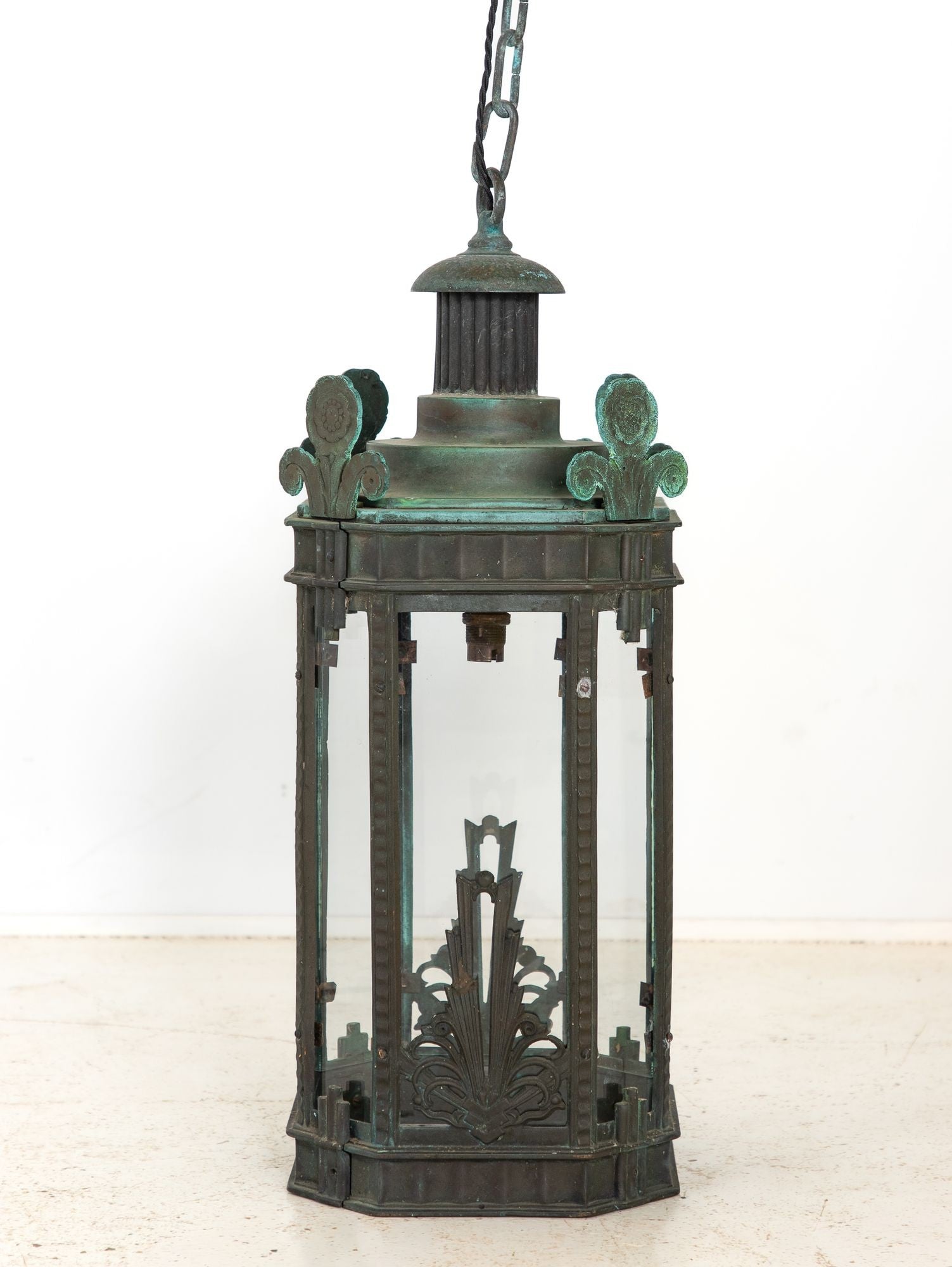 Bronze Art Deco Lantern, Circa 1920-30s