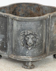 Antique English Lead Quatrefoil Planter with Lion Heads and Paws, 1850s