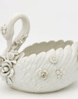 Italian Porcelain Swan Cachepot, Off White, Early 20th C.