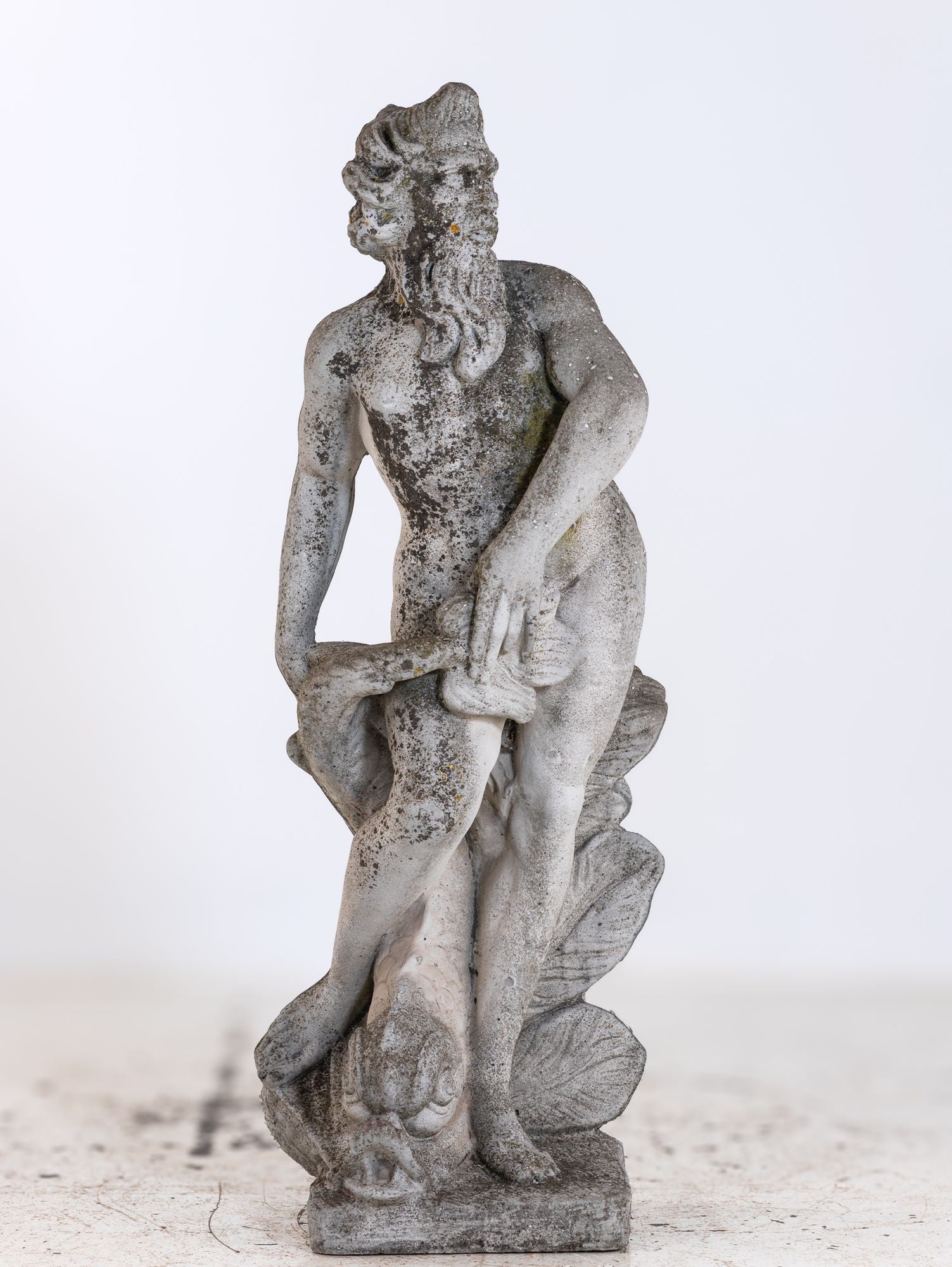 Limestone Garden Figure of Standing Neptune or Poseidon, Denmark circa 1930–50