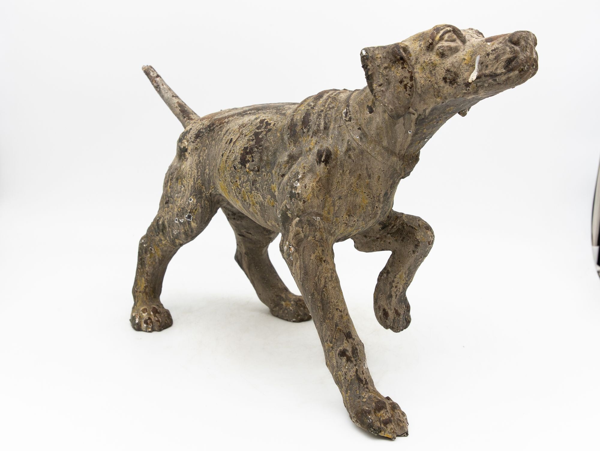 Terracotta Hunting Hound Pointer Dog Statue, Early 20th C.