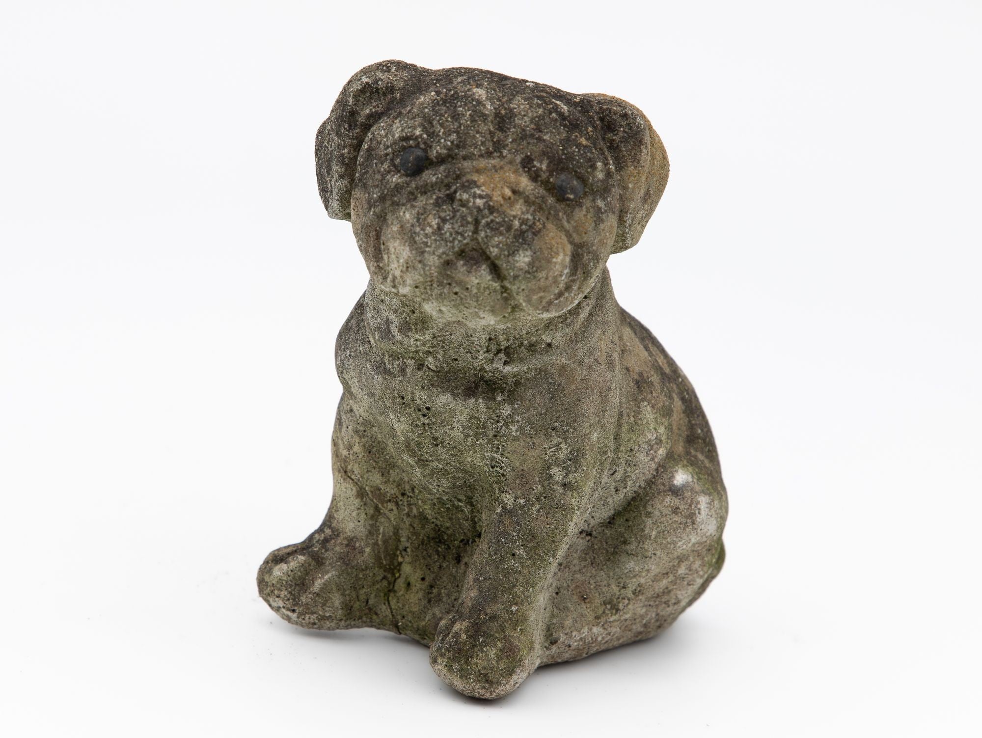 Vintage English Bulldog or Pug Dog Stone Garden Statue, English mid 20th C.