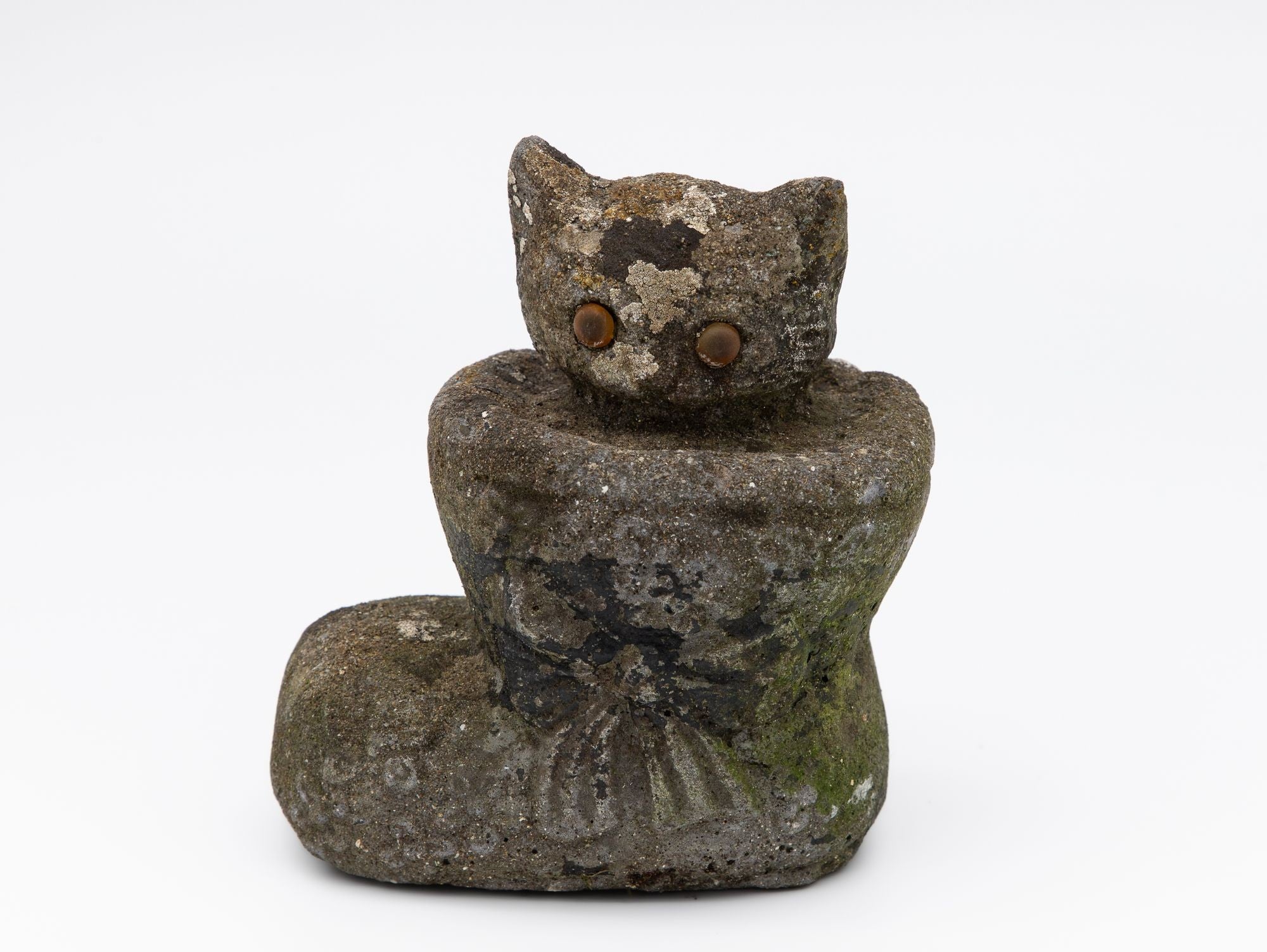 Composite Stone Kitten in Boot Garden Ornament, English 20th Century