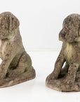 Pair of Composite Stone Boxer Dog Garden Statues, England 1960s