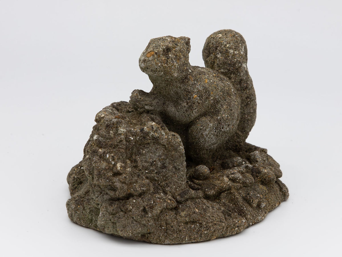 Reconstituted Stone Squirrel Garden Ornament, 20th Century