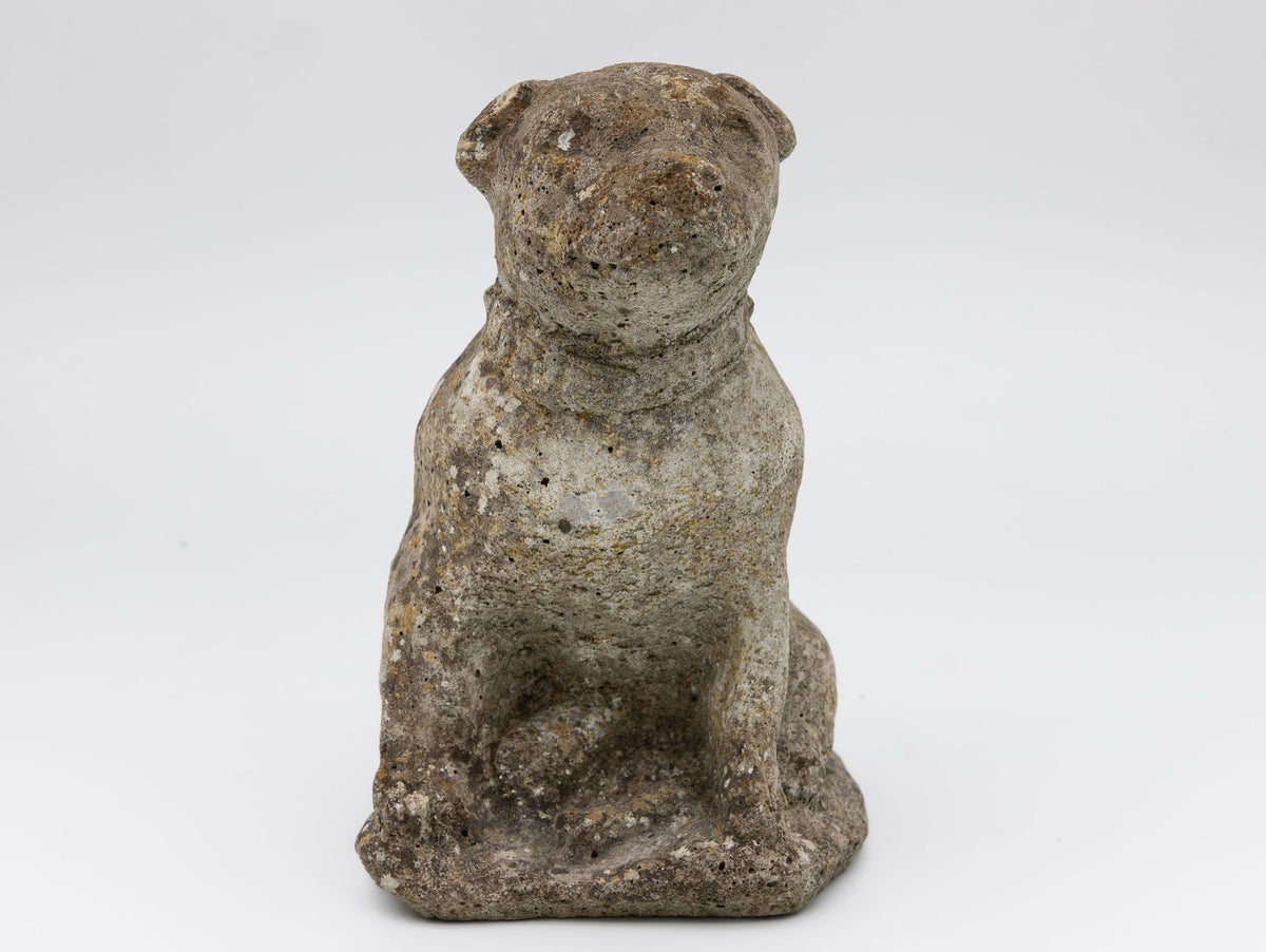 Composite Stone Bull Dog Garden Ornament, England 1970s