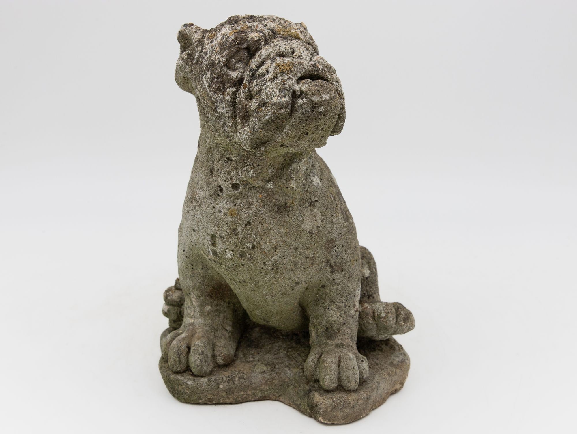 Composite Stone Bull Dog Garden Ornaments, England 1970s