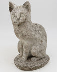 Vintage Composite Stone Cat Garden Statue, French 1970s