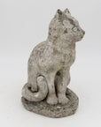 Vintage Reconstituted Stone Cat Garden Statue, English 1970s
