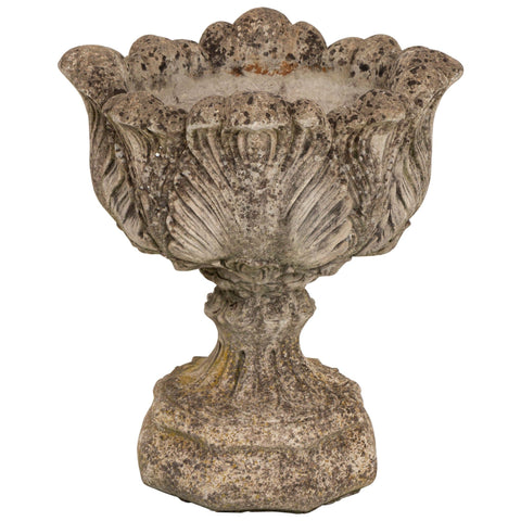 Vintage Acanthus Leaf Pedestal Planter for Garden