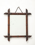 Small Faux Bamboo Carved Frame Mirror, England 1940s