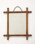 Small Faux Bamboo Carved Frame Mirror, England 1940s