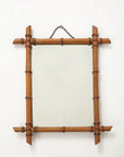 Small Faux Bamboo Carved Frame Mirror, England 1940s