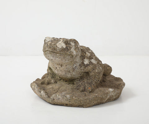Reconstituted Stone Frog Garden Ornament, 20th Century
