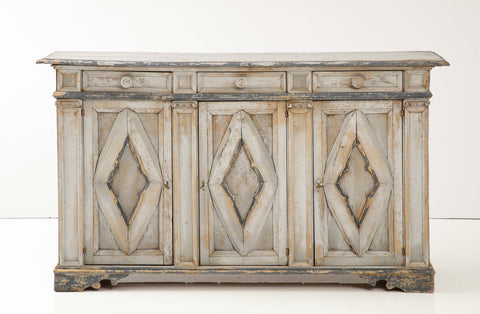 Gray Painted French Buffet, Mid 19th Century