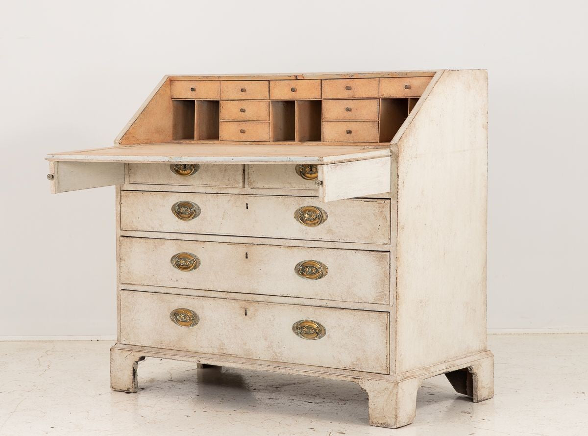 French Painted Secretary Desk with Fallfront, Mid 19th century