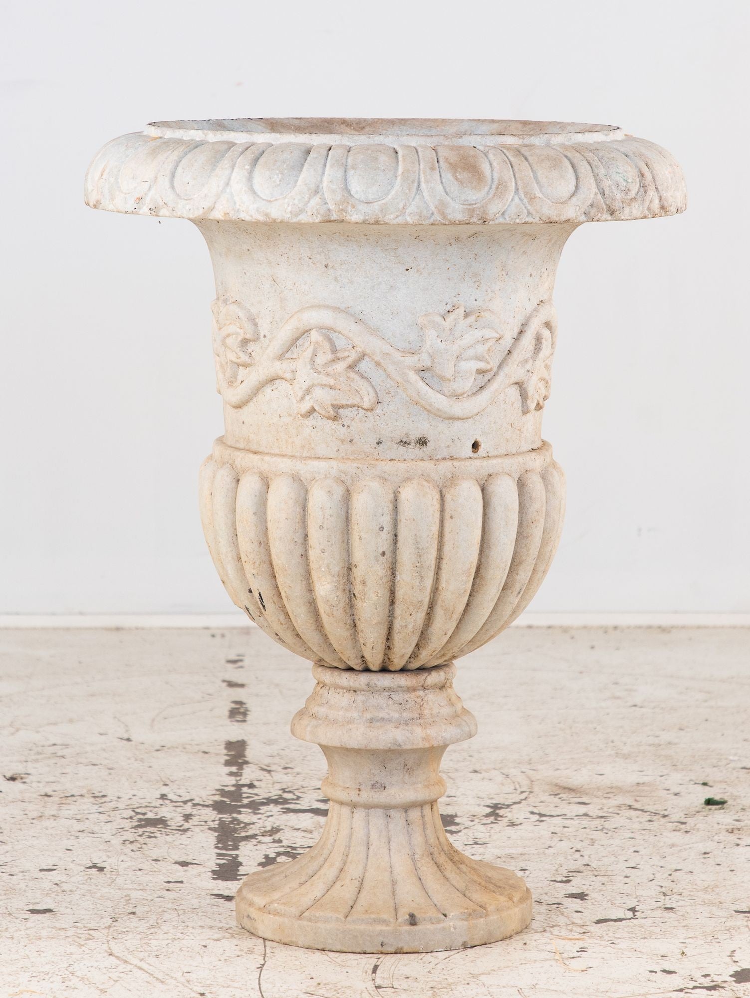 Carved Neoclassical Marble Urn, Italy Early 20th C.