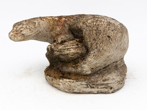 Reconstituted Stone Otter Garden Ornament, French Mid 20th C.