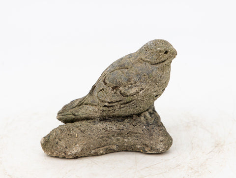 Small Bird on Branch Reconstituted Stone Accessory, American late 20th C.