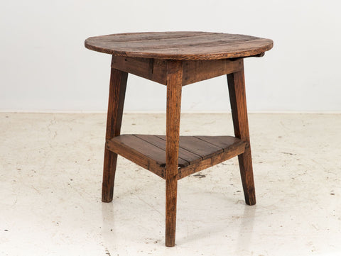 19th Century English Fruitwood Cricket Pub Table