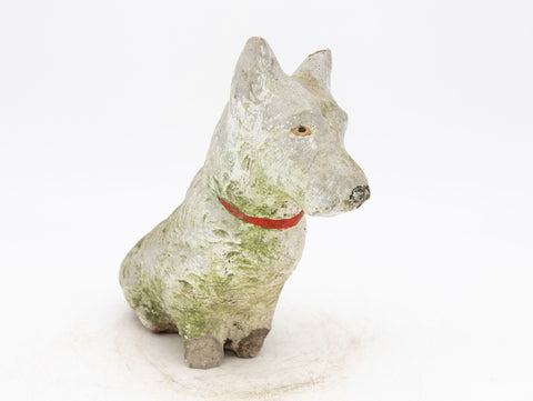 White Westie Dog Garden Ornament Reconstituted Stone, English Mid 20th C.