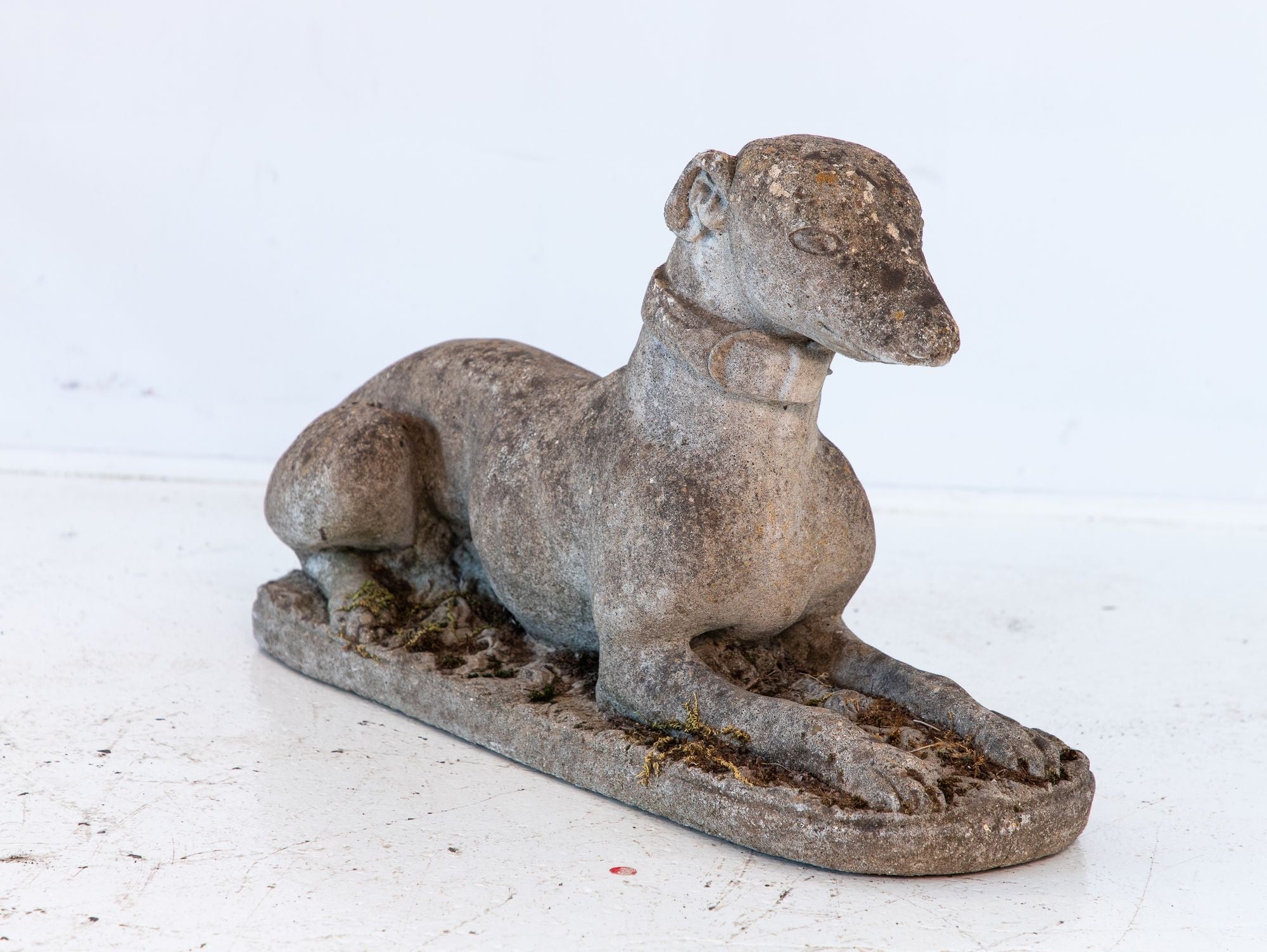 Mid 20th Century English Reconstituted Stone Whippet or Greyhound Dog