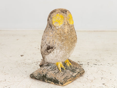 Vintage Stone Owl Garden Ornament