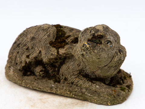 Reconstituted Stone Dog Spaniel Garden Ornament, England 20th Century