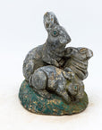 Reconstituted Stone Rabbit and Bunnies Family Garden Ornament, French 20th Century