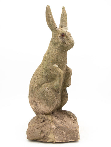 Reconstituted Stone Bunny, Rabbit, or Hare Garden Ornament, France 20th C.